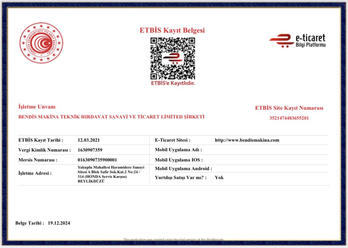 Etbis Kayıt Belgesi