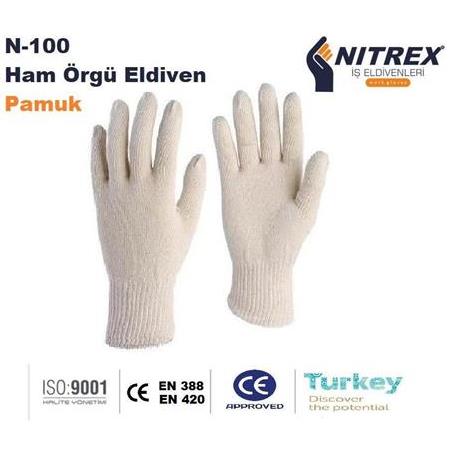 Ham Örgü İş Eldiveni Kaplamasız  N-100