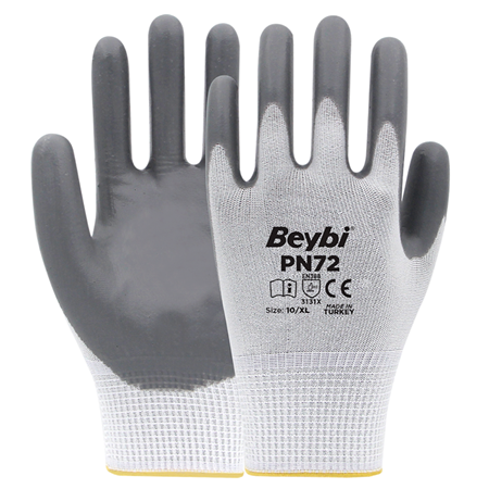 Beybi Pn72 Nitril Eldiven - Gri