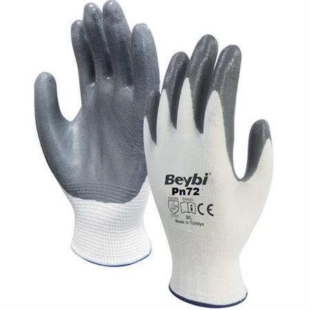 Beybi Pn72 Nitril Eldiven - Gri
